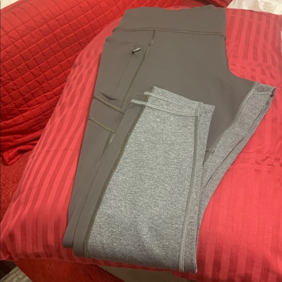 Athleta Salutation High Rise Stash Pocket PreOwned 2 Tone Dk/Heather Gray Size L - Picture 8 of 8